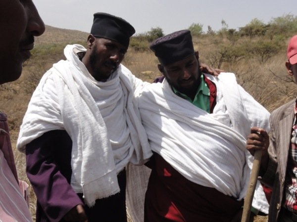 R Aba Ghebrenedhin Ghebreghiorghis and L Abba Ghebre Kidan from AsiraMetira Monastry in Kilite Awlalo Ethiopia also beekeepers