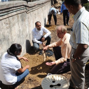 19 Mrs Singh plants the first Groasis waterboxx in India