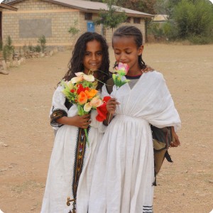 34 A last greet from two Selam Elementary  School angels