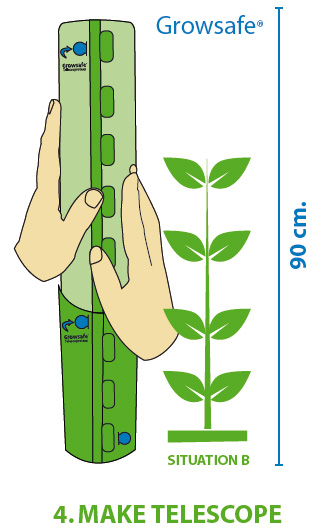 Je kan de plantenbeschermer van Groasis zo hoog en breed maken als dat je zelf wilt
