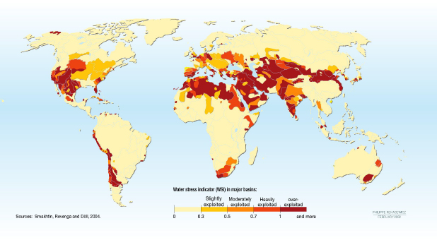 water tekorten zullen voorkomen in meer dan 48 landen, zuinig omgaan met water wordt een belangrijke factor in de samenleving